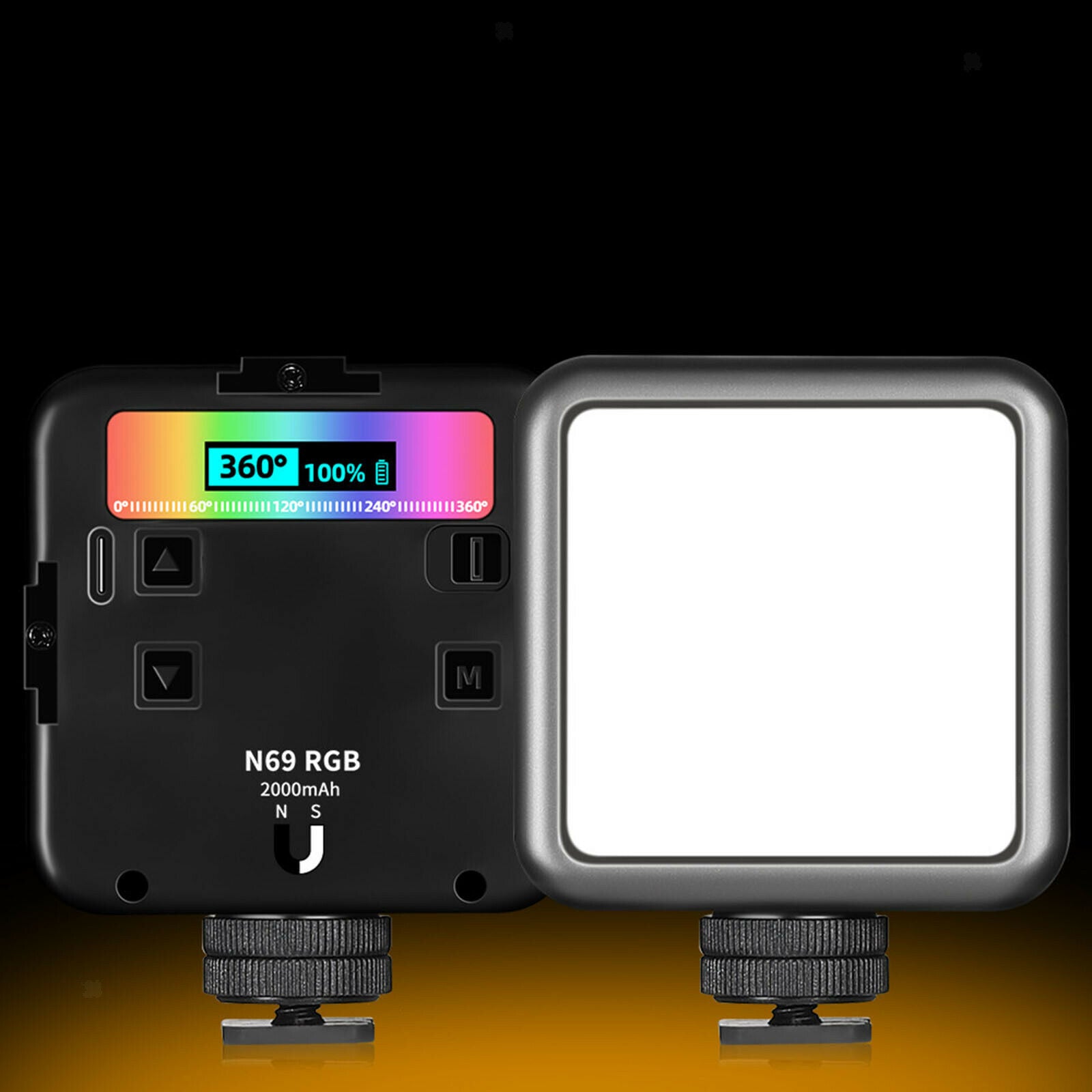 RGB LED Video Lights 2500-9000K Portable Camera Photo Light 360Â° Adjustable