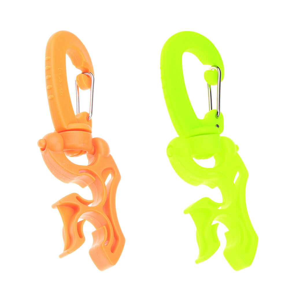2 Units of Diving Hose Support Buckles Made of Orange And Yellow Silicone