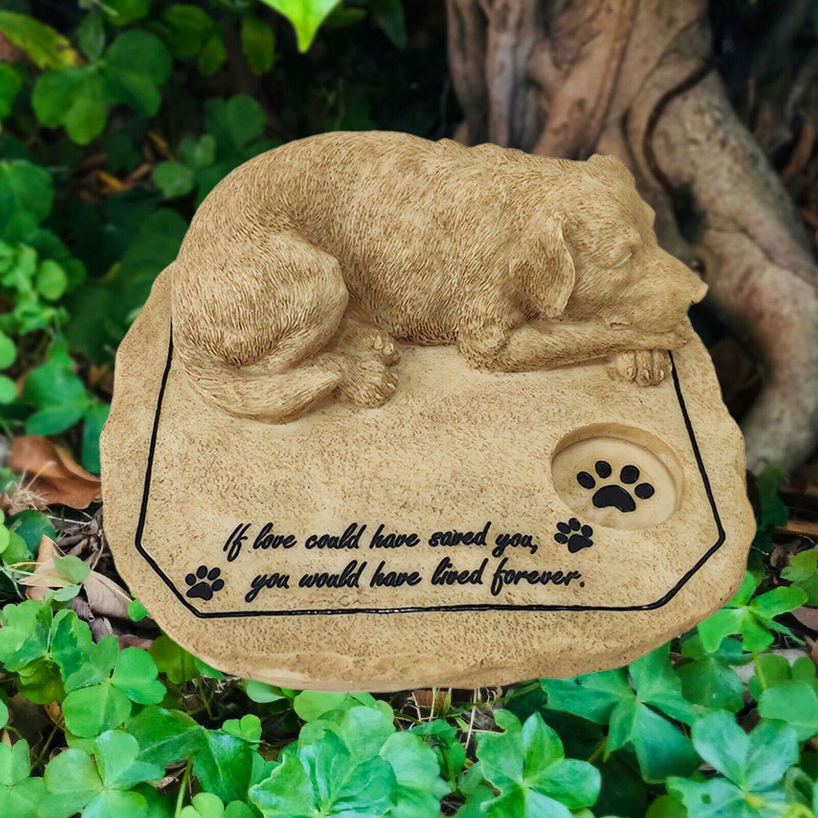 Dog Memorial Stone Weatherproof Pet Grave Marker Lawn Tombstone Gravestone