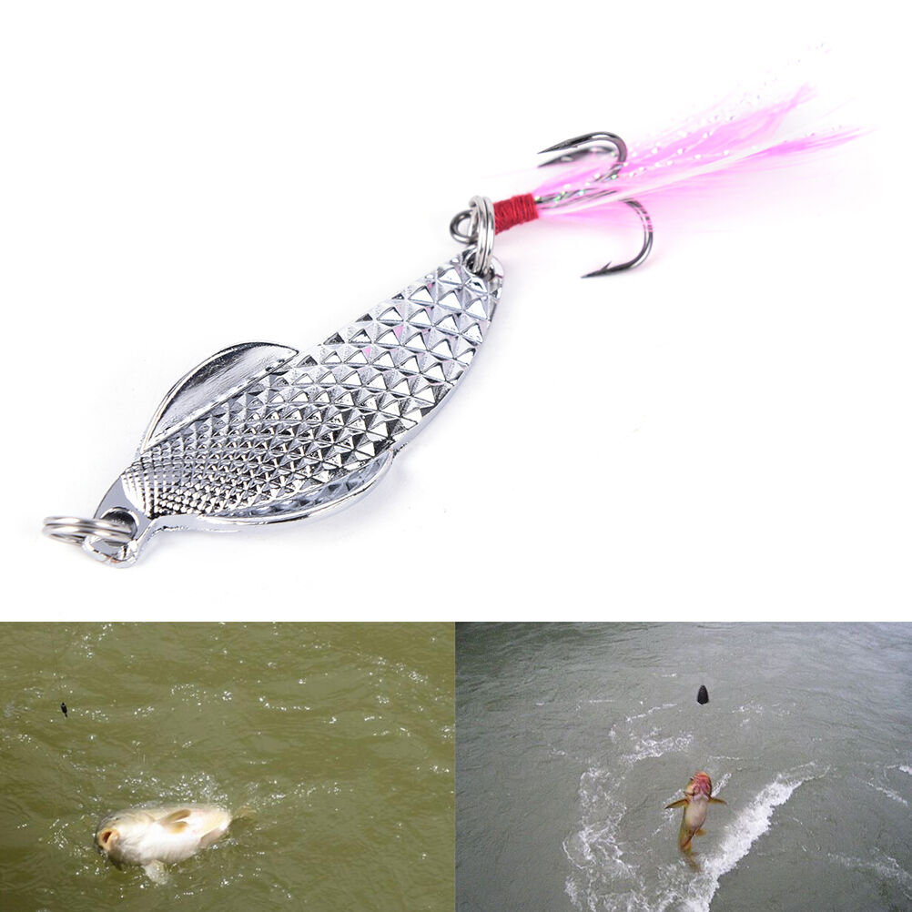 Sliver Metal Sequins Fishing LureSpoon Lure NoiseHard BaitHook FishingTack.l8