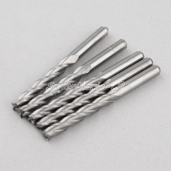 10 x 1/8'' 3.175mm Carbide CNC 3 Three Flute Spiral Bit Router Endmill CEL 25mm