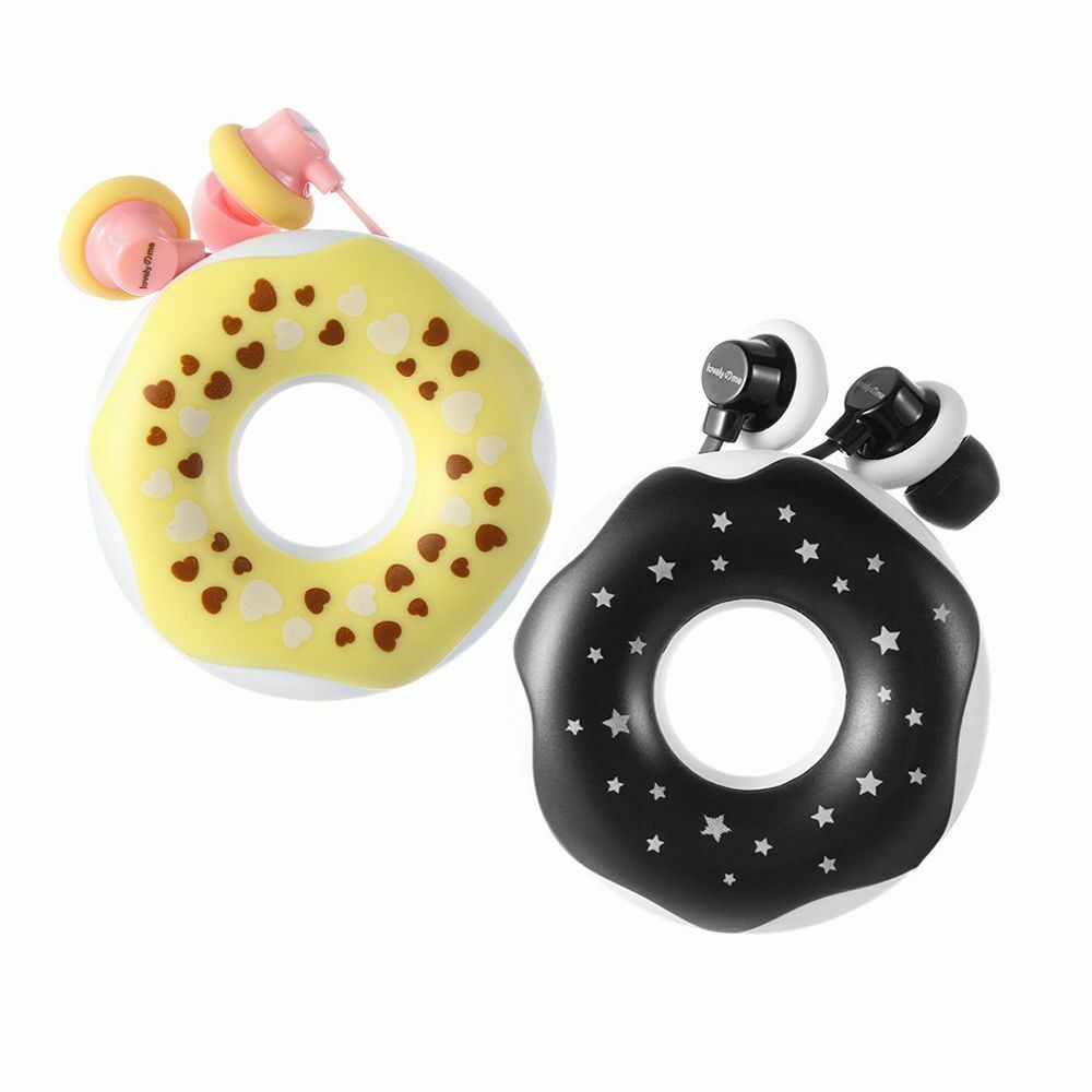 Mobile Phone Wired HiFi Headset In-Ear Earphone Stereo Donuts Macarons Earbuds