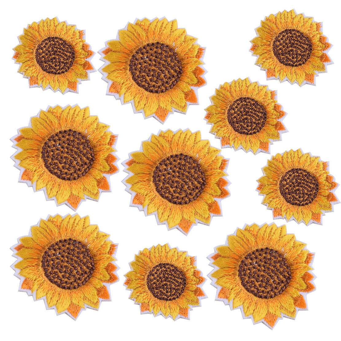 Cute Craft Sunflower Shimmery Clothes Applique Patch Sew-On/Embroidered 10x Atn