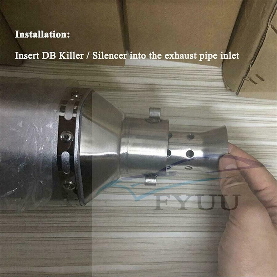 51mm Motorcycle Exhaust Muffler Pipe Can Removable Silencer Baffle 150mm 1X L
