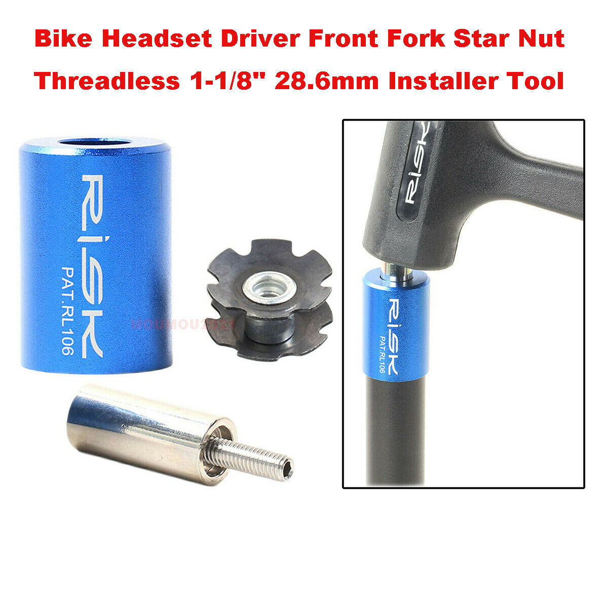 Bike Headset Driver Front Fork Star Nut Threadless 1-1/8'' 28.6mm Installer Tool