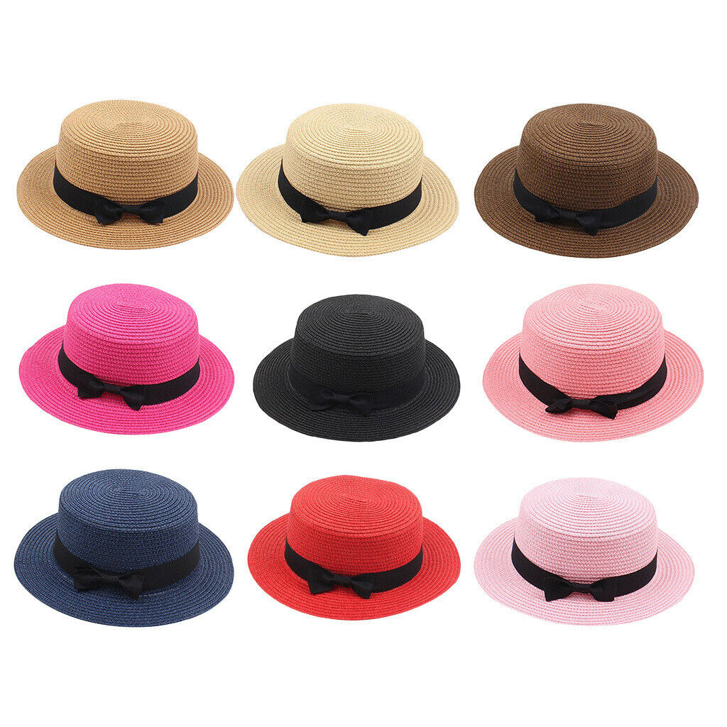 Church Bow Fedora Hat Wide Brim Sun Hat Sun Protection Outdoor Light Brown