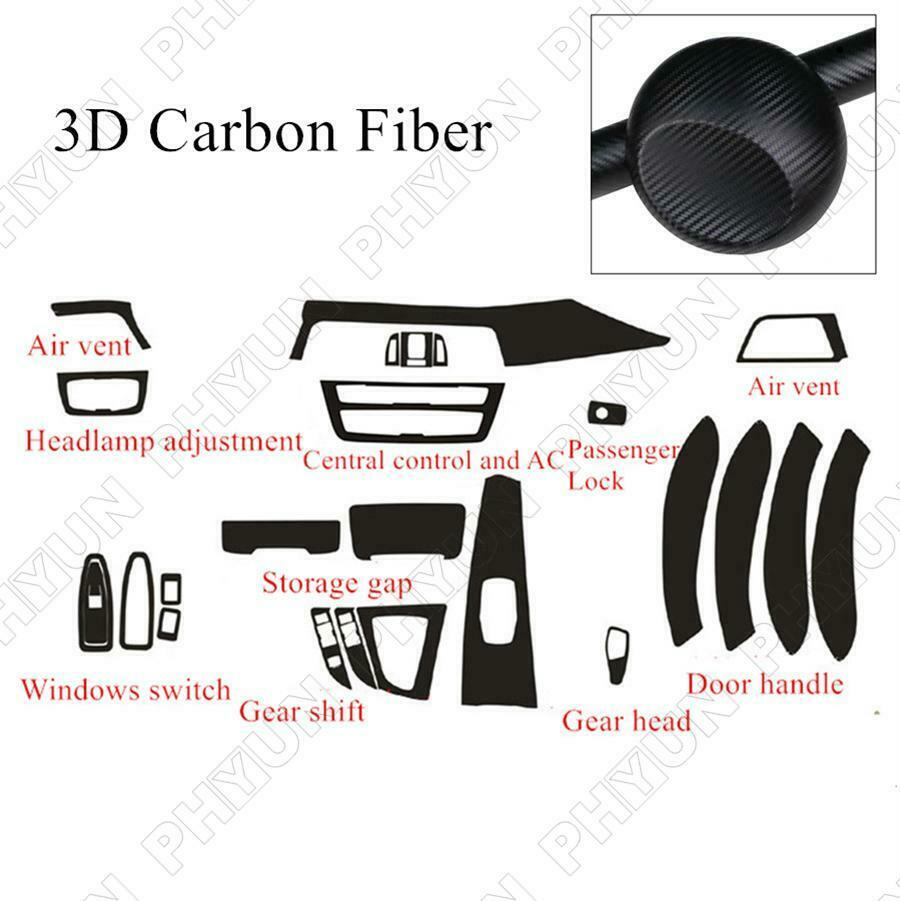 For BMW 3 Series F30 F31 Interior DIY Trim Stickers Matte Carbon Fiber Style
