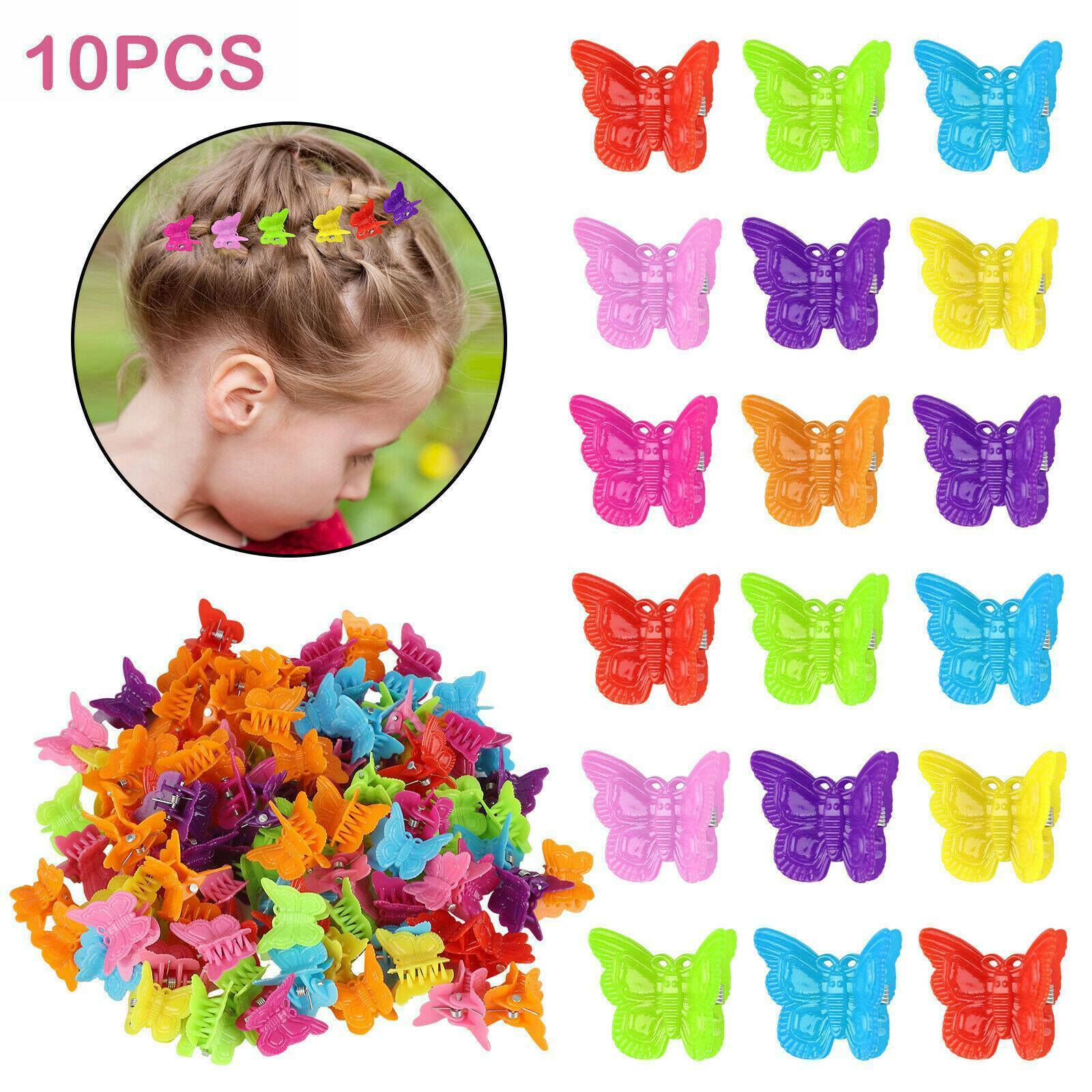 100Pcs Mini Butterfly Hair Clips Barrette Accessories Assorted Color for Women