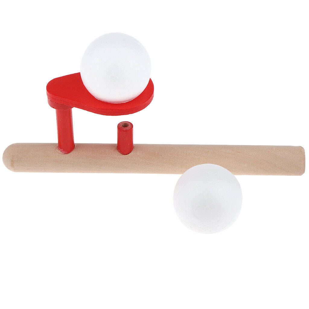 Wooden Toys Blow Pipe - Gravity Defying Blowing Balls Educational Toys Games