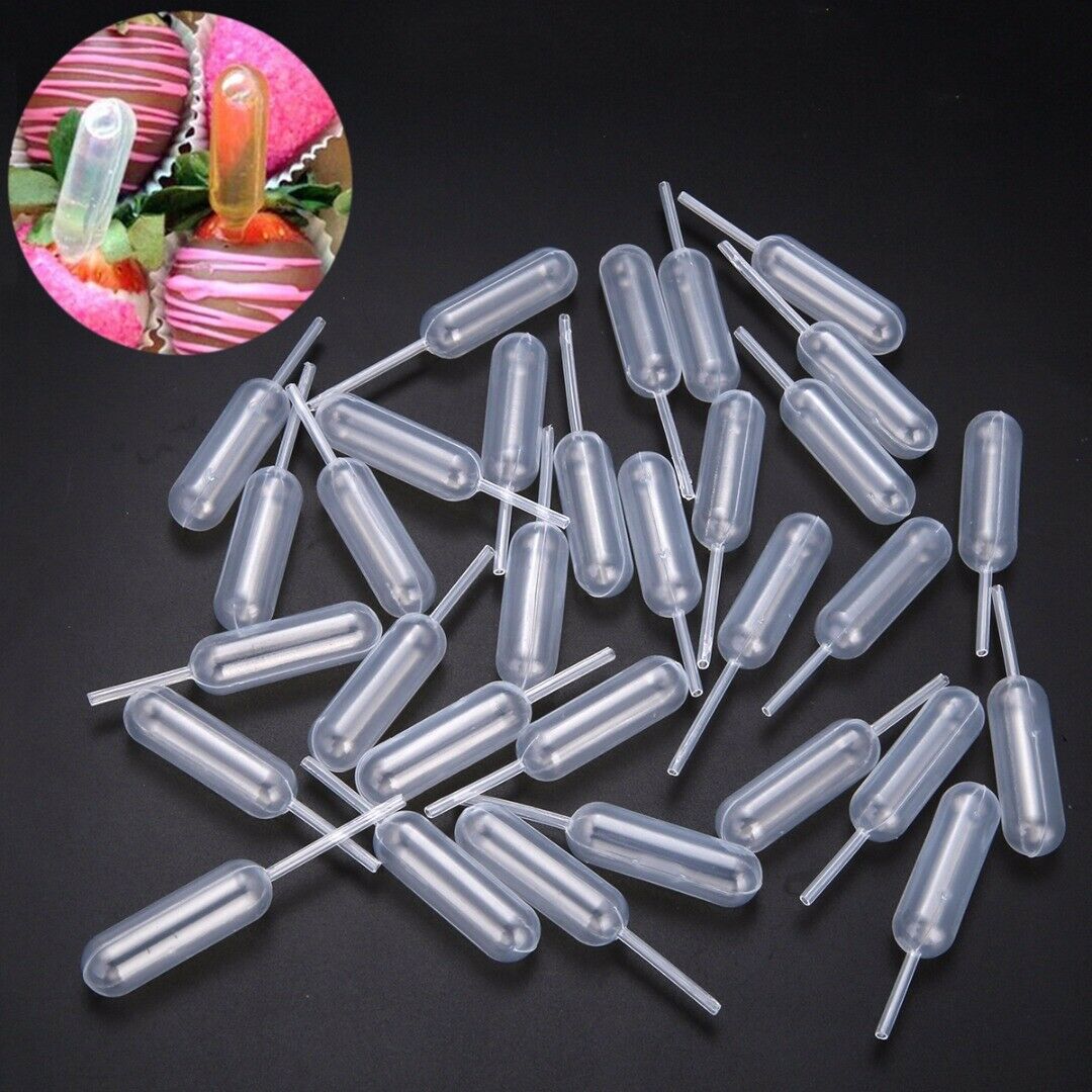 100 Pcs 4ml Plastic Squeeze Dropper Disposable Jam Transfer Pipette Cupcake Tool