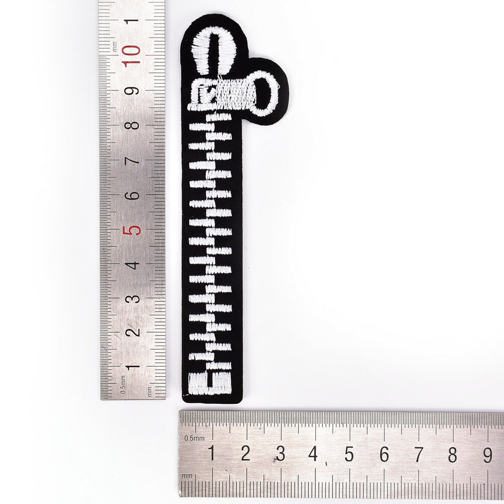 Zipper Embroidered Patch Iron on Sewing Applique Fabric Clothes DIY Decora.l8