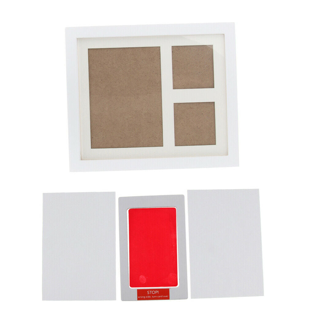 Photo Frame Newborn Baby Handprint Footprint Clean Touch Ink Pad-Red