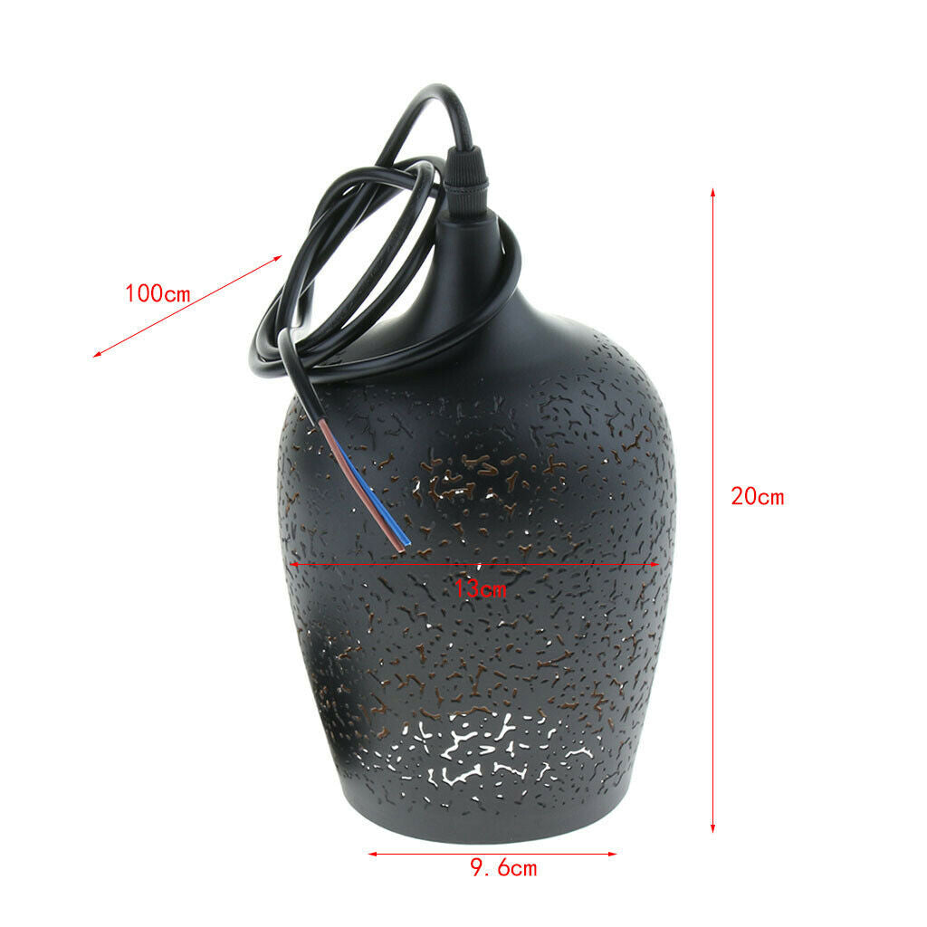 Industrial Style Replacement Bell Shaped Lamp Shade,20x13cm, Black,Vase Design