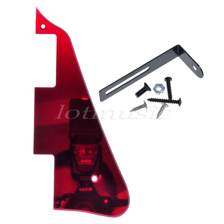 Guitar Pickguard Scratch Plate With Black Bracket for Guitar Parts Red Mirror