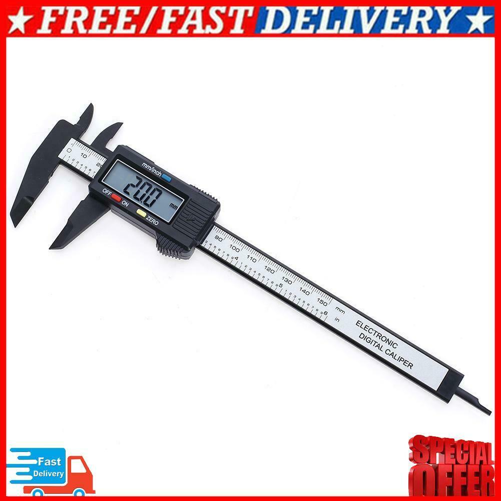 150mm 6 inch LCD Digital Electronic Carbon Fiber Vernier Calipers Measuring