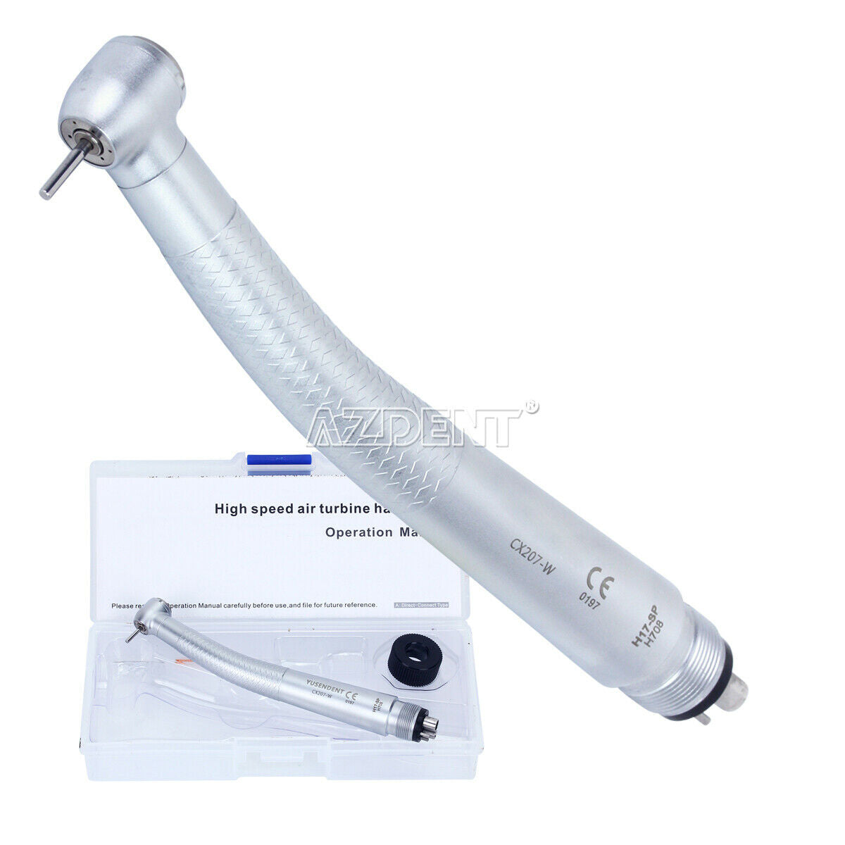 Dental Standard Head 3Way Spray Handpiece Push Button 4Hole CX207-W H17-SP