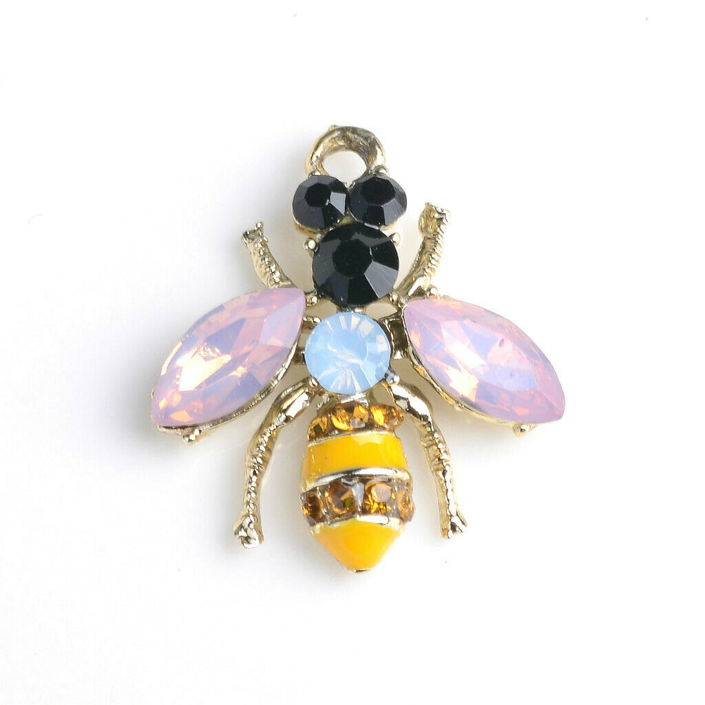 Pretty 5x Craft Supplies Bees Charm Pendant for Crafting, Jewelry Making