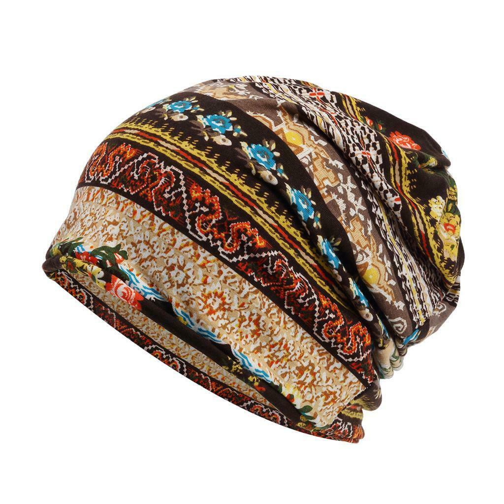 Baggy Slouchy Stretchy Beanie Chemo Hat Head Wrap Scarf Sleep Hat Coffee