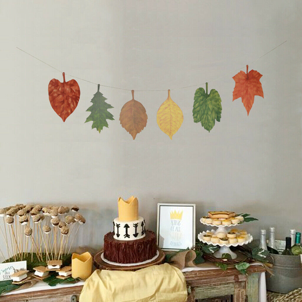 Fall Leaves Banner Baby Shower Kid's Birthday Party Decor Leaves -2.5m