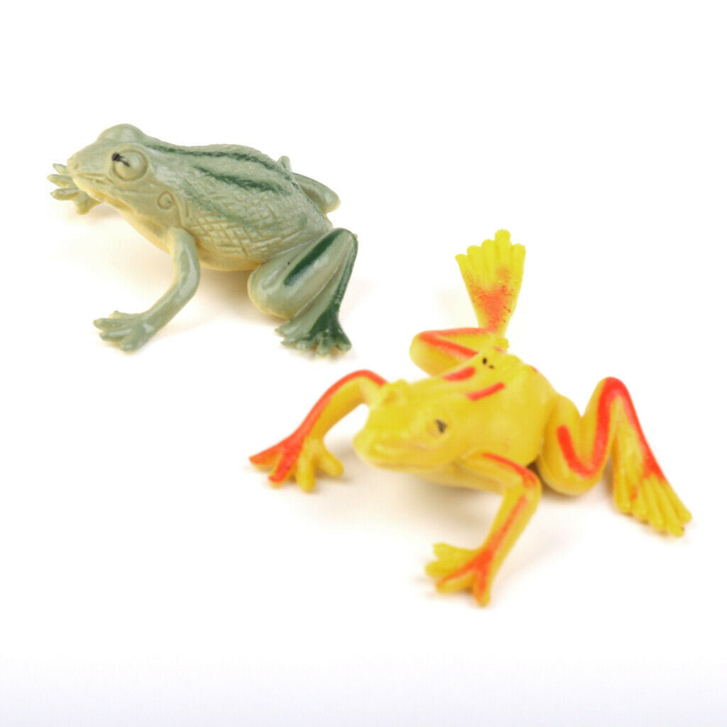 12Pcs Plastic Mini Frog Figures Set Kids Toys Colorful