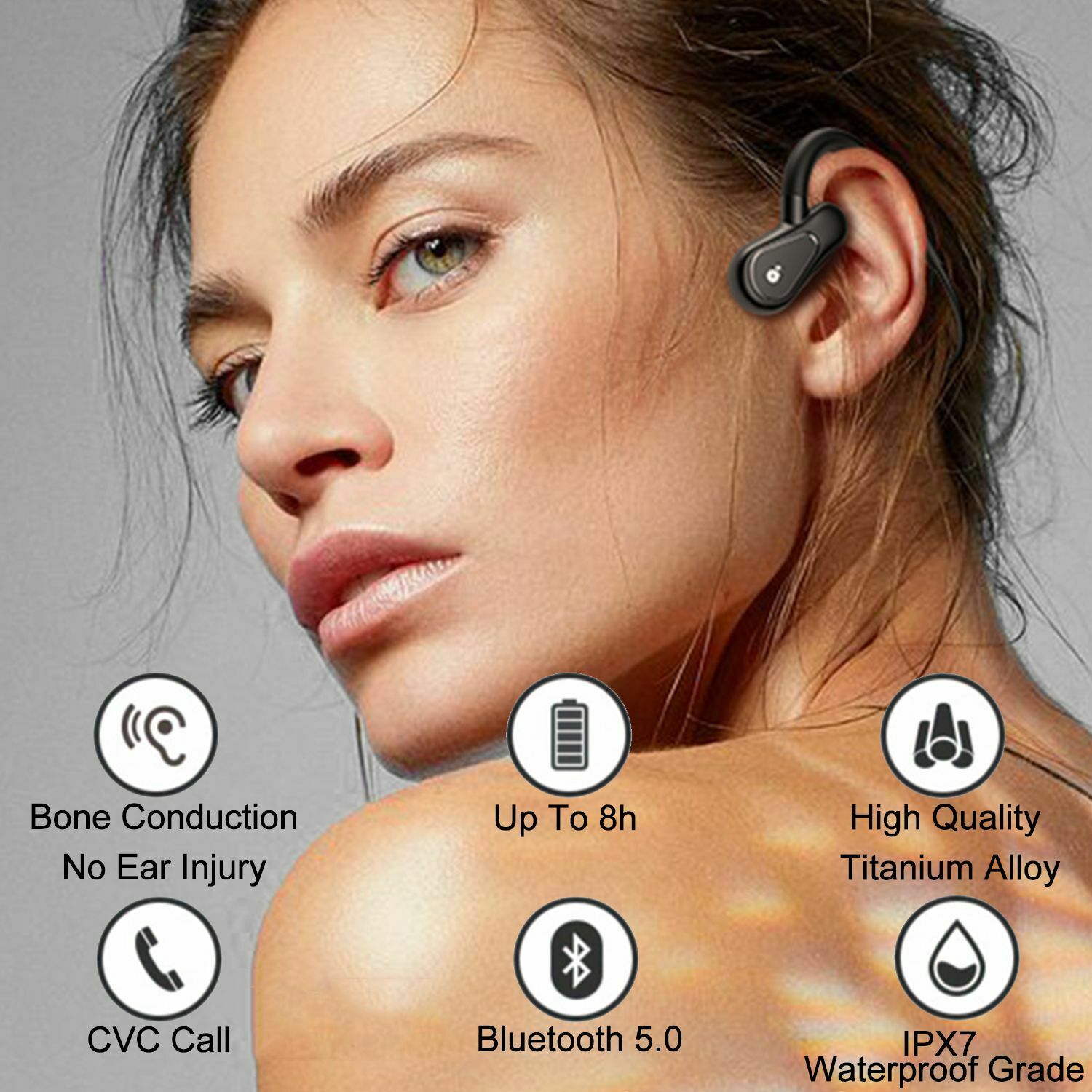 Bone Induction Bone Conduction Headset Memory Earphones Headphone Waterproof