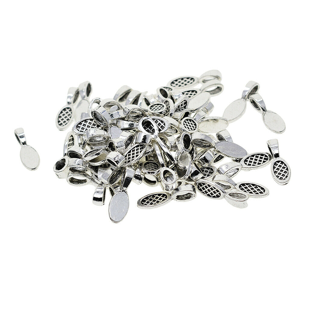50PC Oval Glue on Jewellery Bails Setting Bail FOR Necklace Pendant Earring