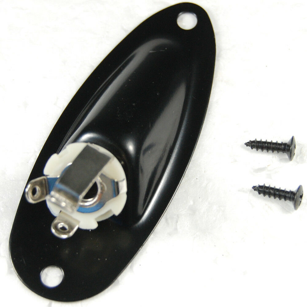 1pc Guitar Parts Boat Output Jack Plate Socket For Electric Guitar black