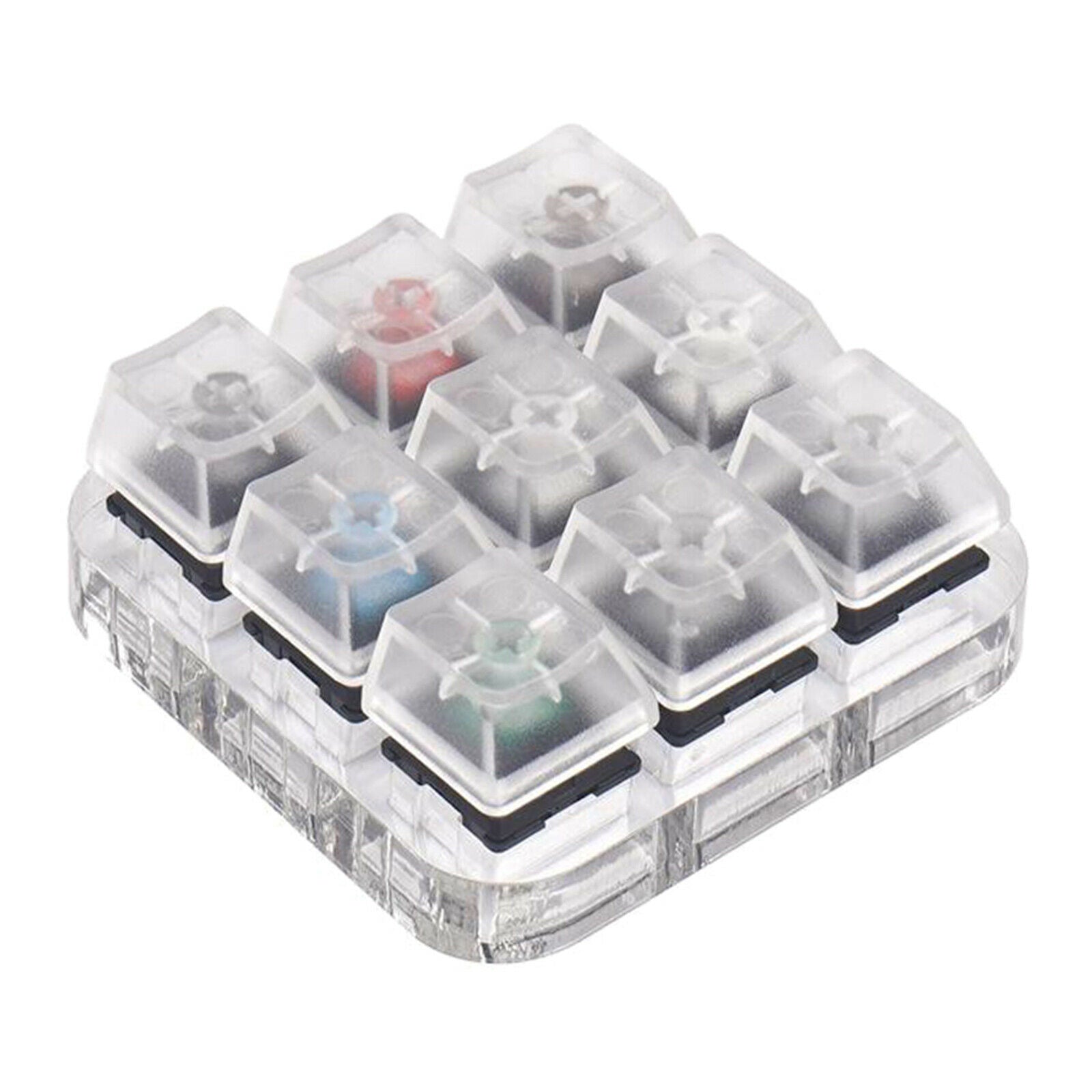 9 Keys Clear Keyboard Switch Tester Sampler Testing Tool w/Acrylic Base