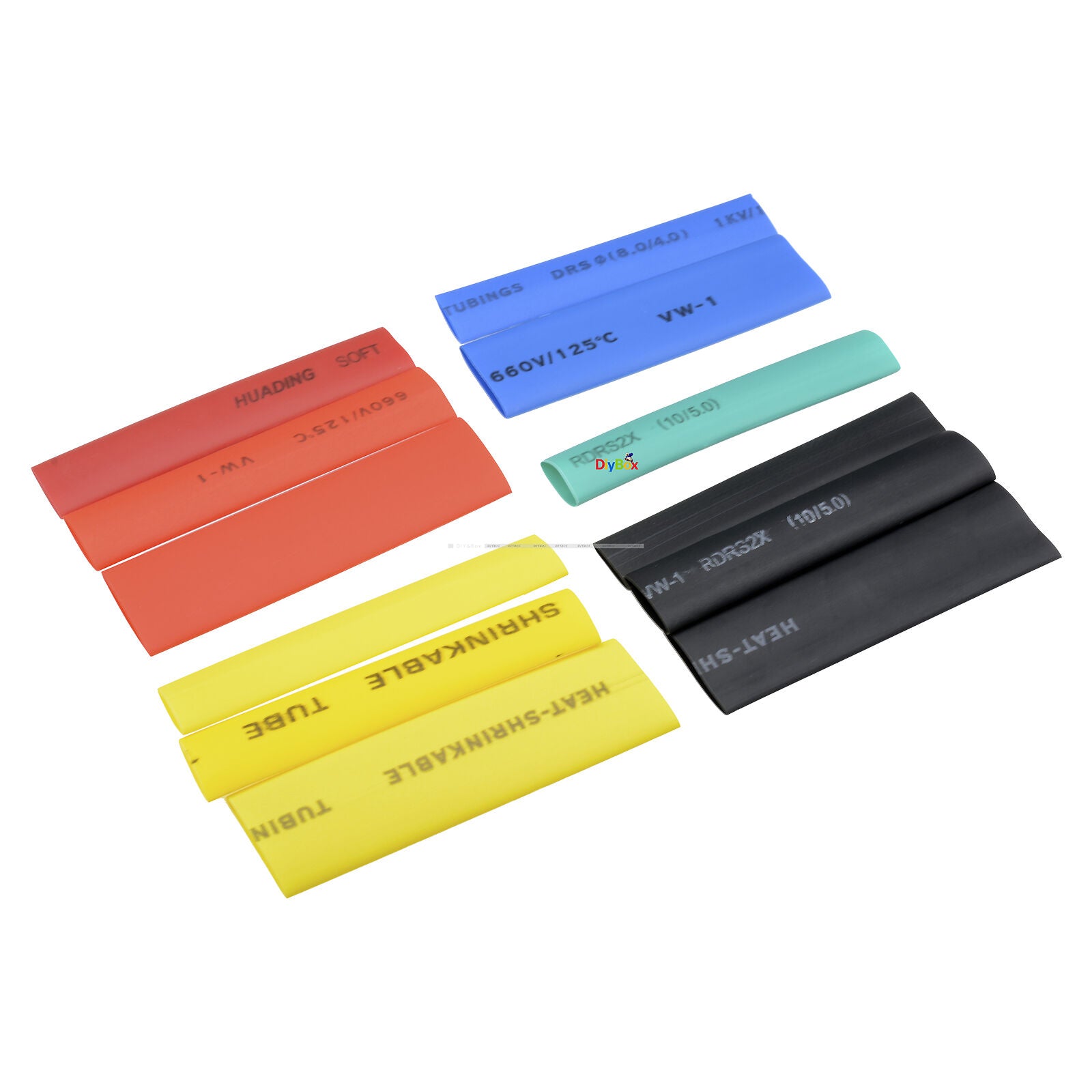 140PCS Retardant Polyolefin Heat Shrink Tubing 2:1 Tube Sleeve 5 Size 7Color Kit