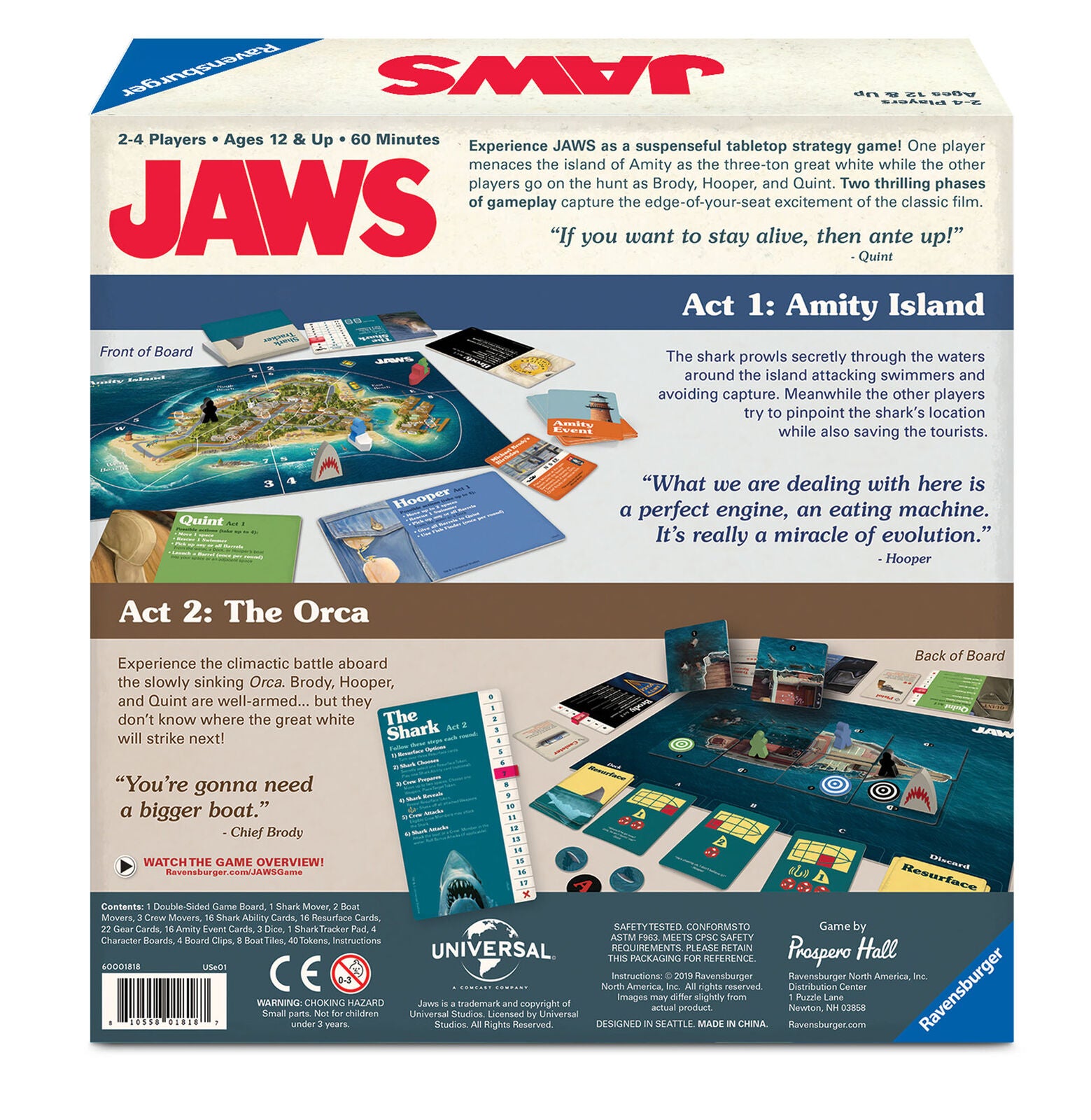 26289 Ravensburger Jaws - The Game Strategy & Suspense Game Suitable for Age 10+