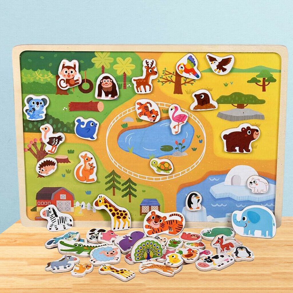 Wooden   Educational Puzzle Toys Animal Jigsaw Puzzles for Preschool