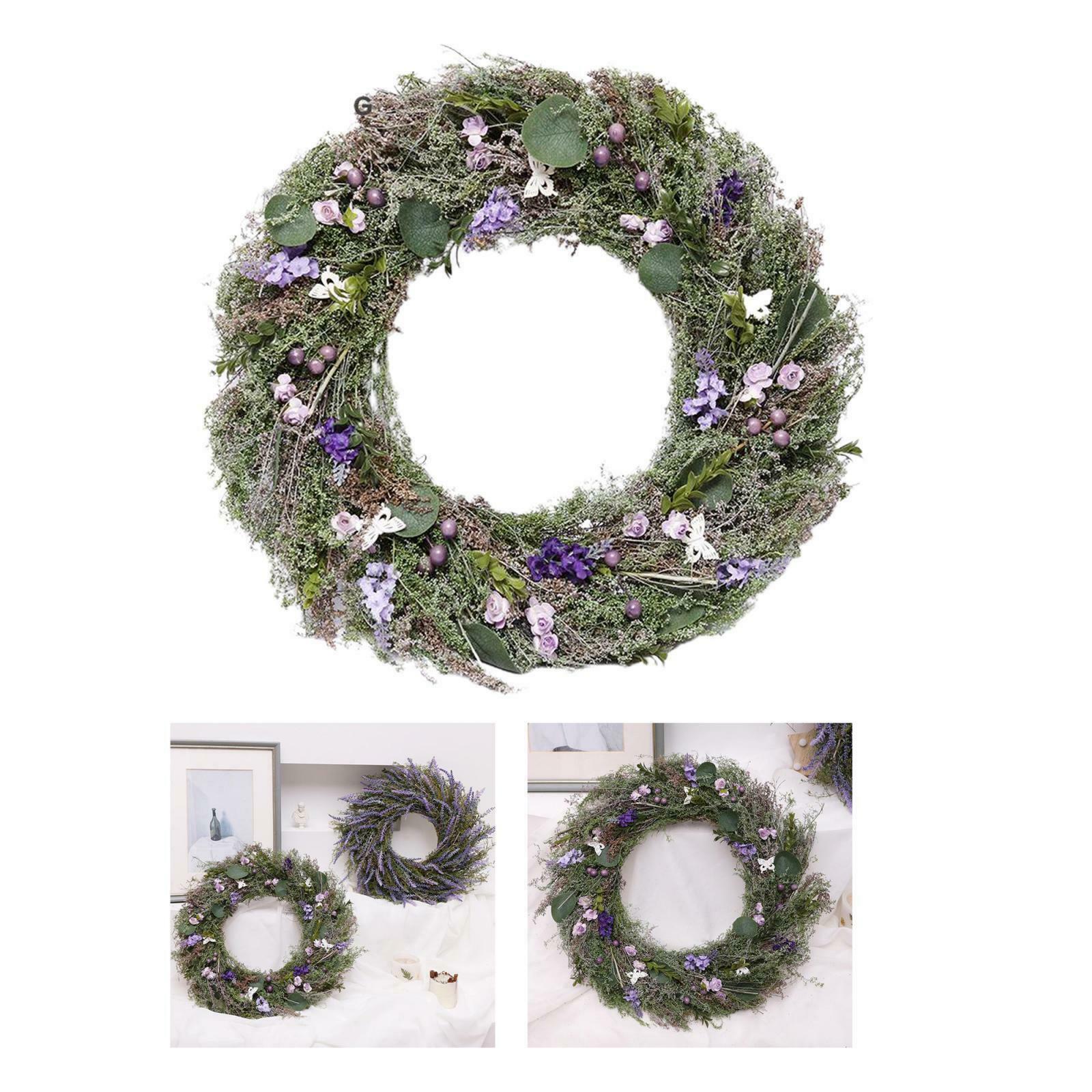 Handmade Hanging Artificial Lavender Flower Wreath Wall Garland Home Decor