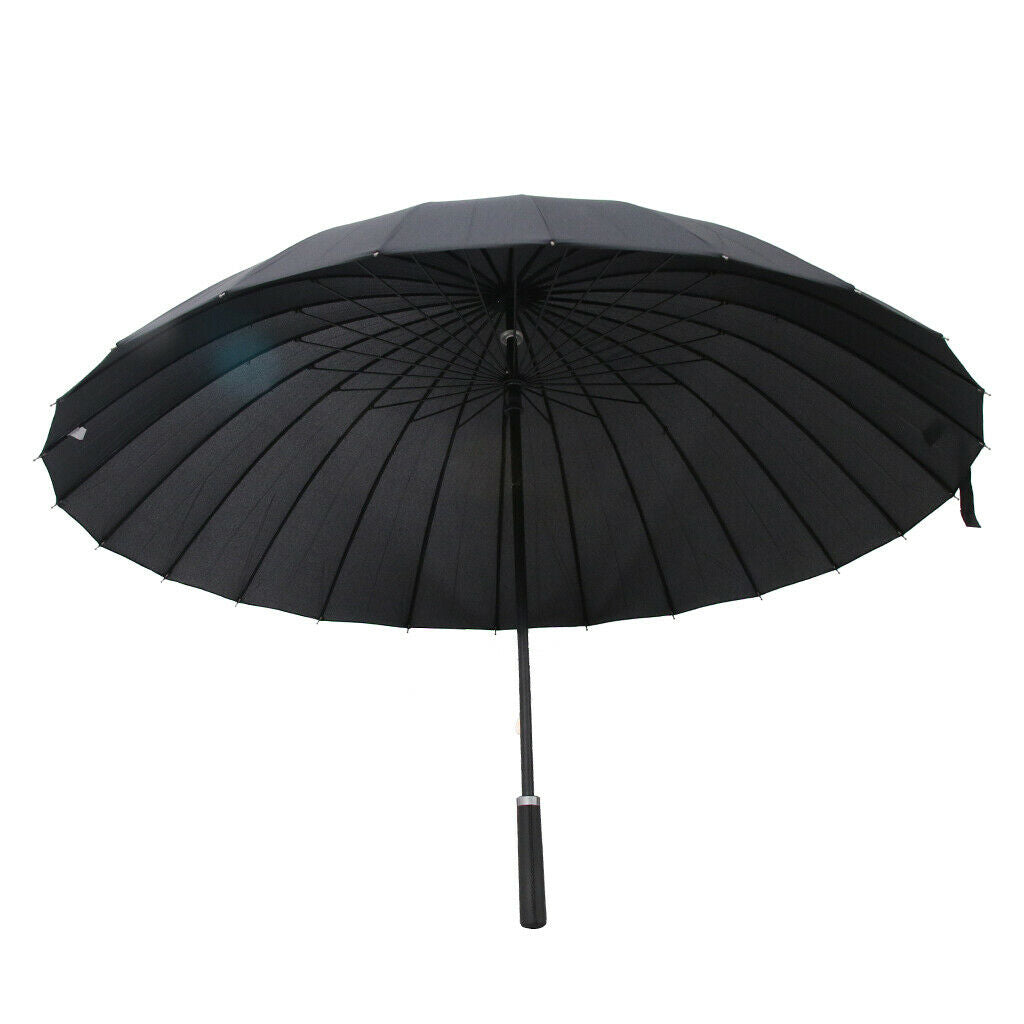 Strong Windproof Long Handle Business UV Protection Umbrella w/ 24 Steel Rib