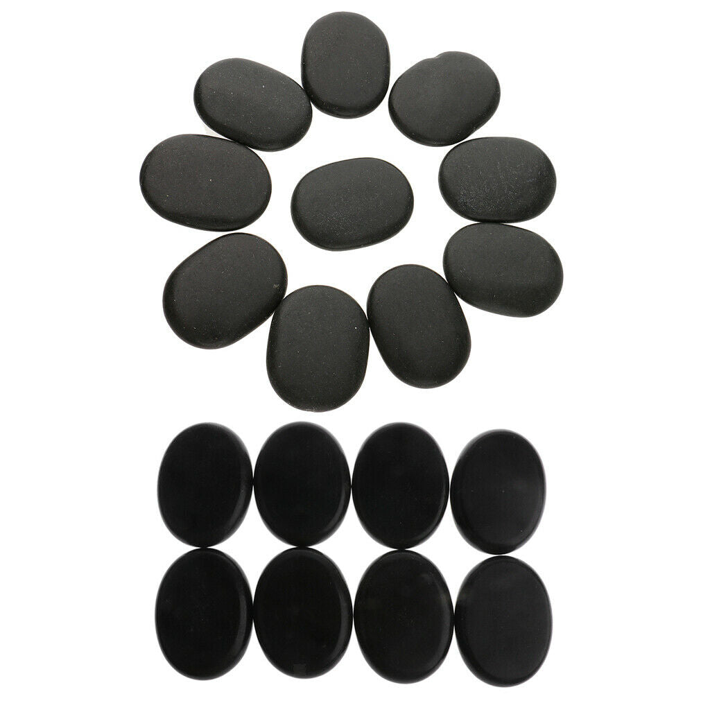 18 Packs Round Back Body Hot Energy Stones Rocks Set for Spa 4x3cm+8x6cm