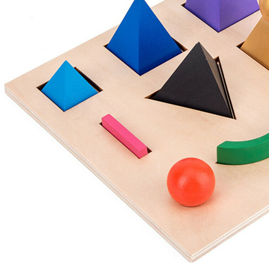 Wood Block Shape Puzzle Board Match Game Develop Motor Skill Montessori Toys