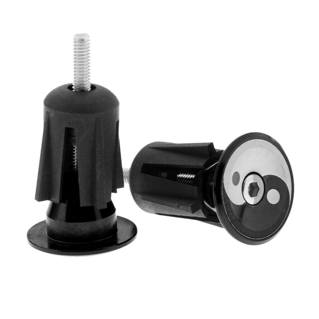 Aluminum Alloy Bicycle Handlebar Grips Cap Bike Handle Bar End Plugs Black