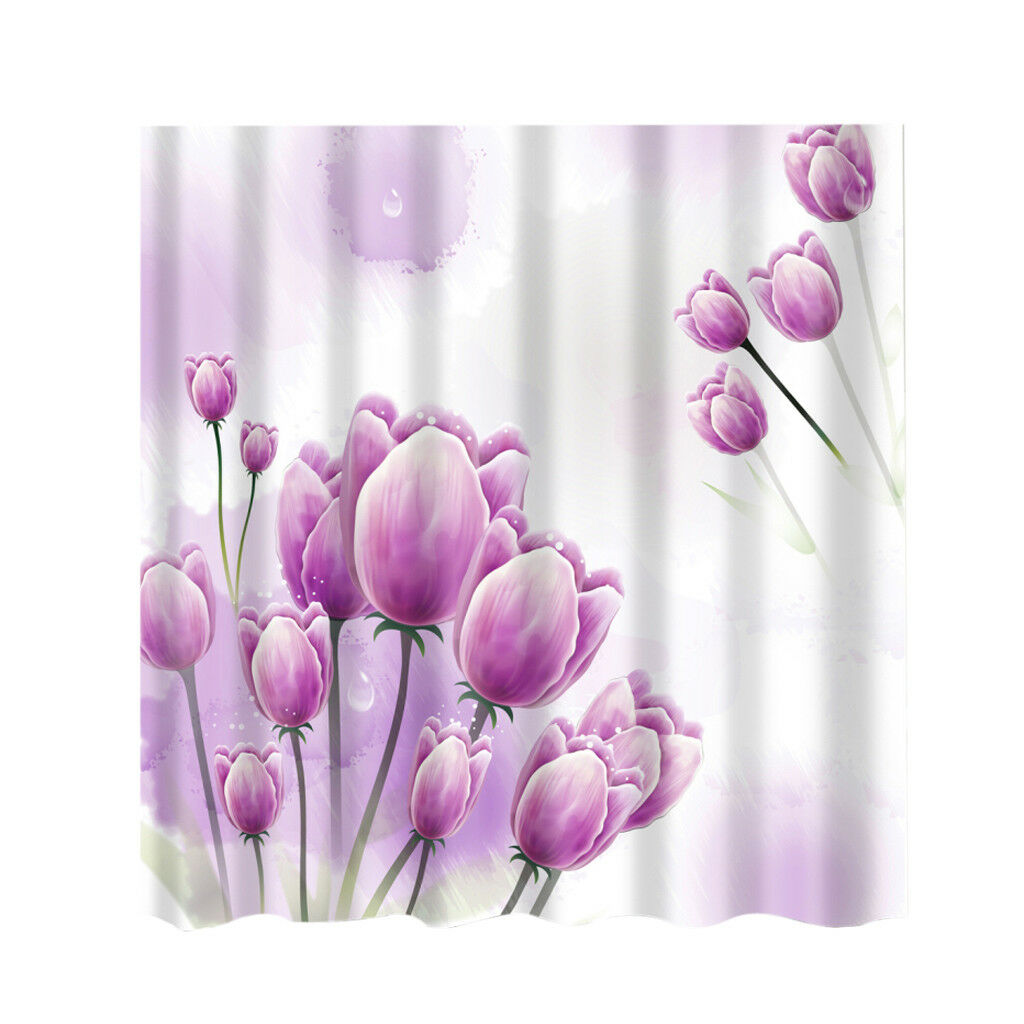 180cmx180cm Bathroom Shower Curtain Divider Fabric Curtain Purple