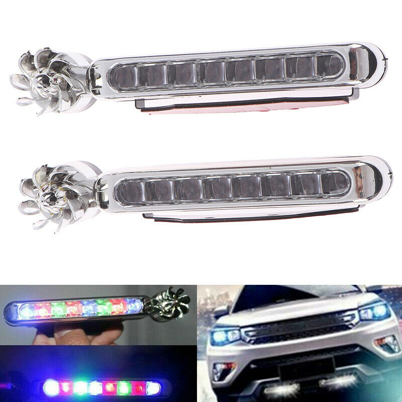 2Pcs Wind Power 8 LED Car Daytime Running Light Fog Lamp Car Driving Day Li  JBD