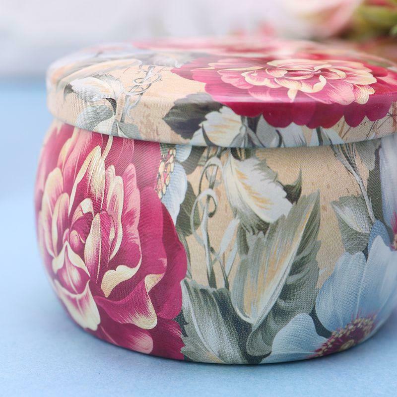 Retro Round Tin Box Tea Candy Jewelry Coin Cans Storage Makeup Container Case