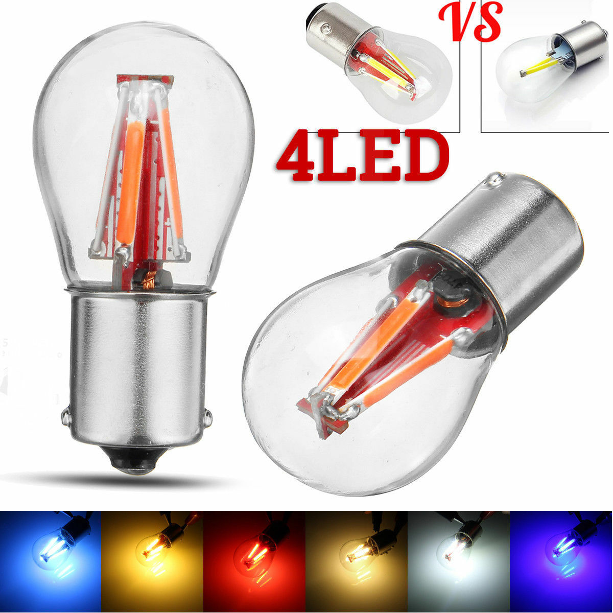 LED Filament 1157 BAY15D 3W Car Reverse Backup Tail Stop Brake Light Bulb ~68