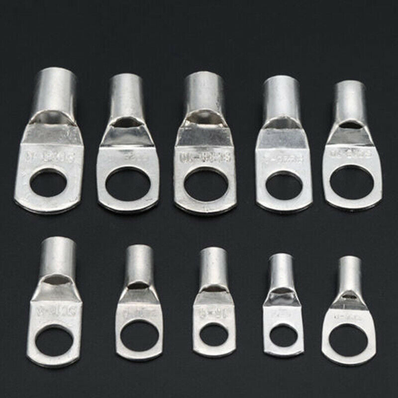 90PCS Copper Tube Terminals Battery Welding Cable Lug Ring Crimp Connector Handy