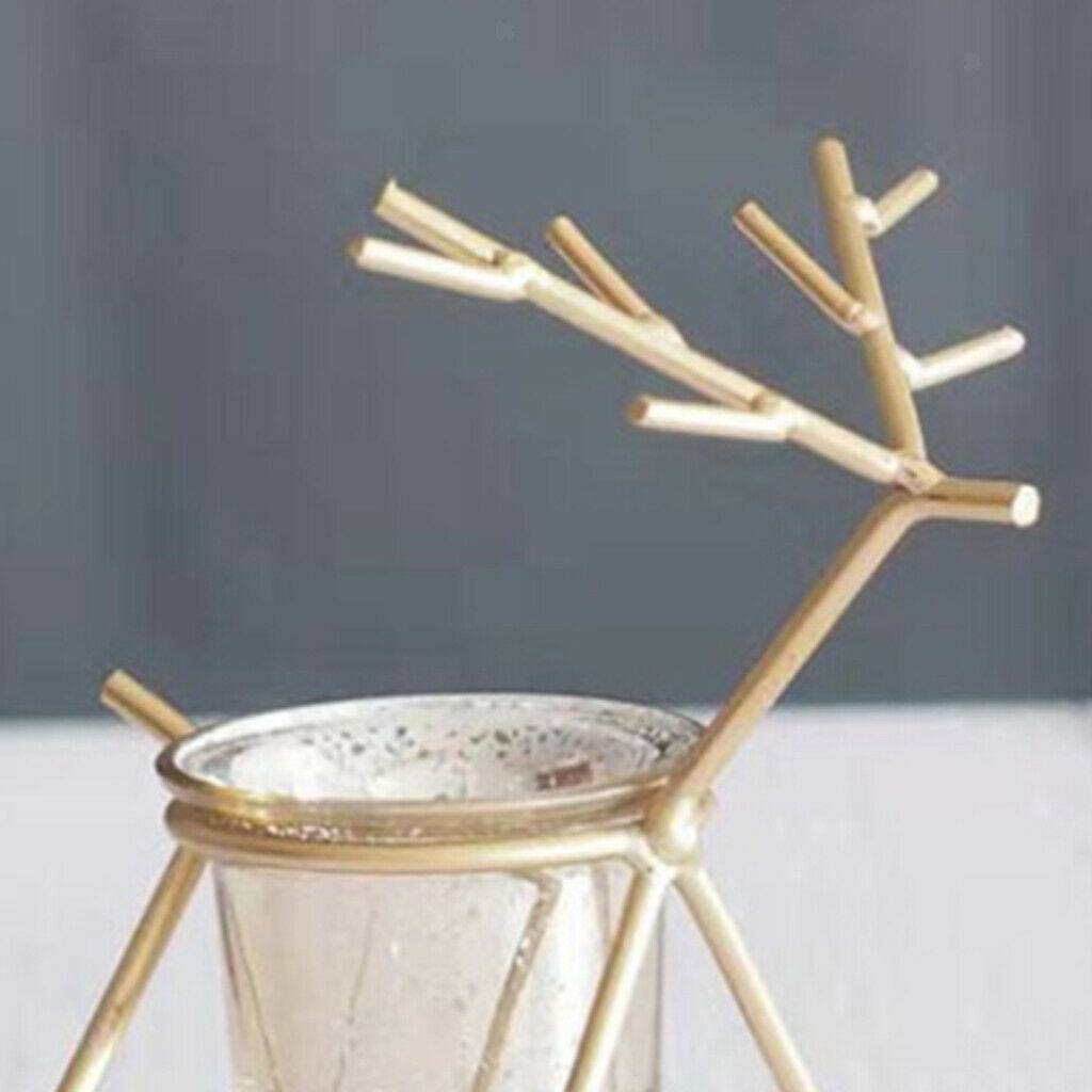Reindeer Holder Table Centerpieces Photo Prop Bar Cafe Ornament Golden