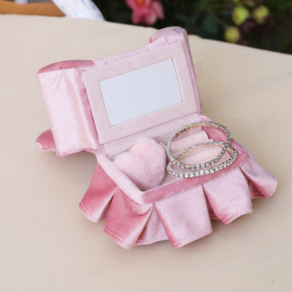 Mini Chair Jewelry Box Organizer Bowknot Lace Case Jewellery Display Storage