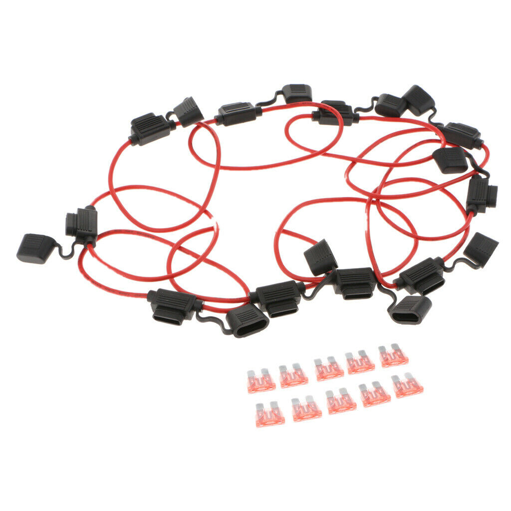10 Pack - ATC/ATO 12 Gauge 40 AMP In-Line Fuse Holder