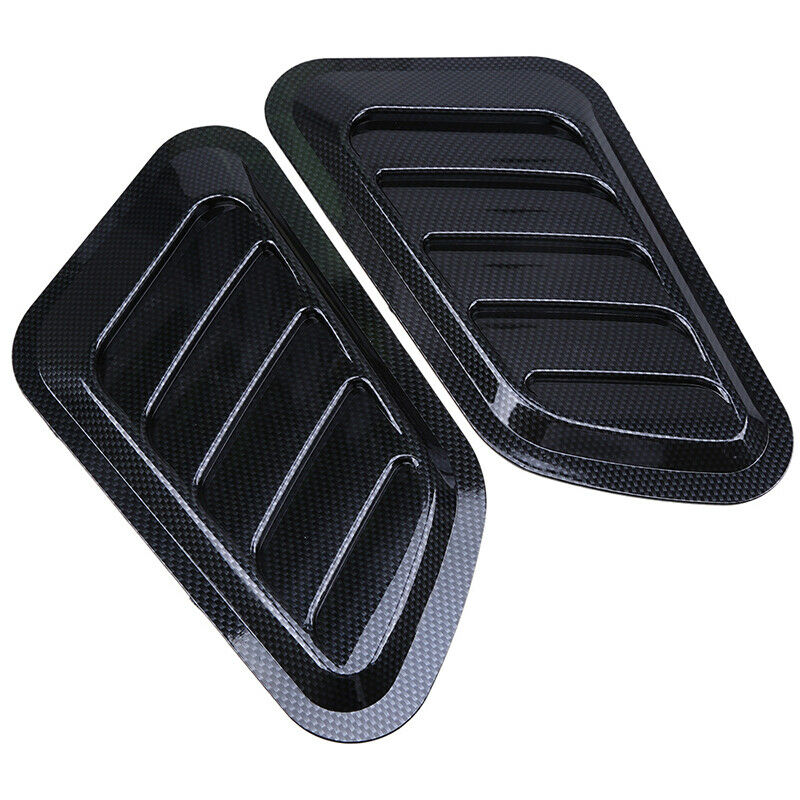 Carbon Black Car Air Flow Fender Intake Hood Scoop Vent Bonnet Cover Decorative