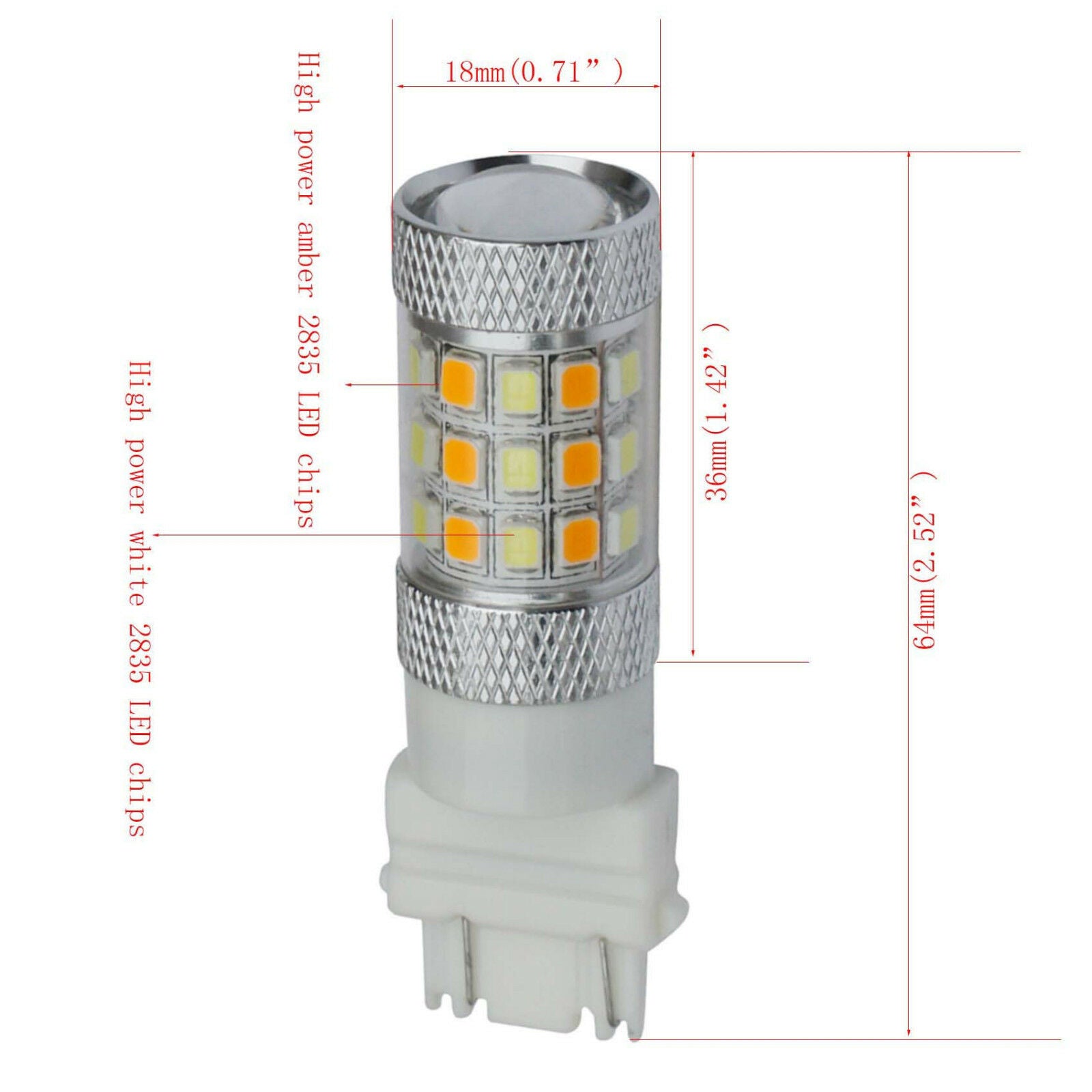 2* Switchback Dual Color White Amber 3157 LED Bulb Turn Signal tail DRL Light