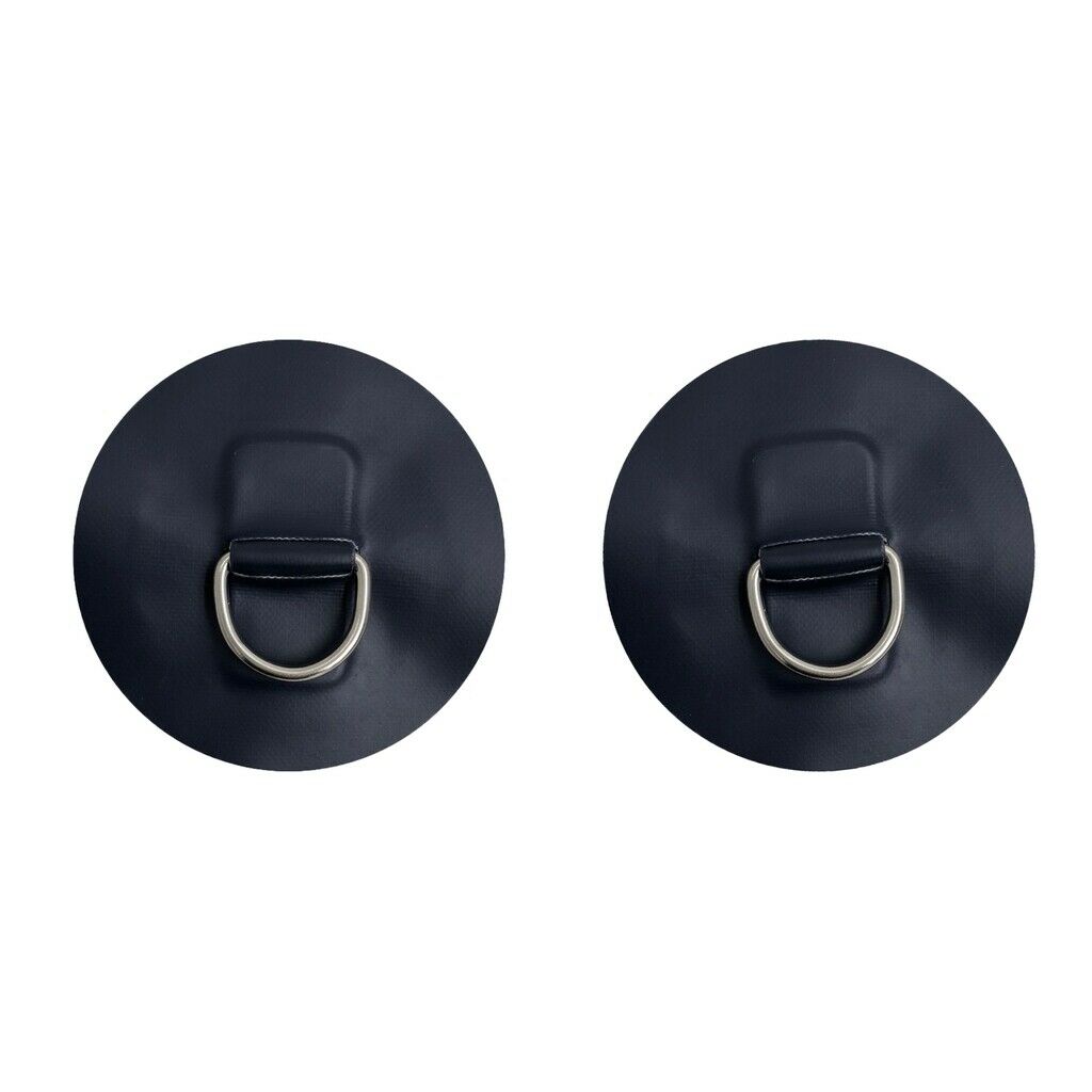 2x 4.25" inch Stainless Steel D-ring Pad Patch for PVC Inflatable Boat