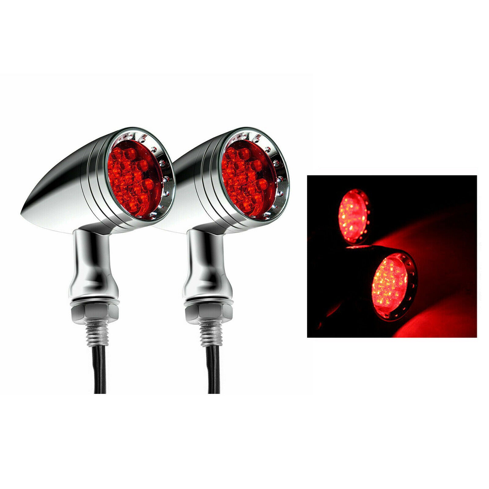 Turn Signal Light Waterproof Motorcycle Indicators Signal Lamp Blinker Red