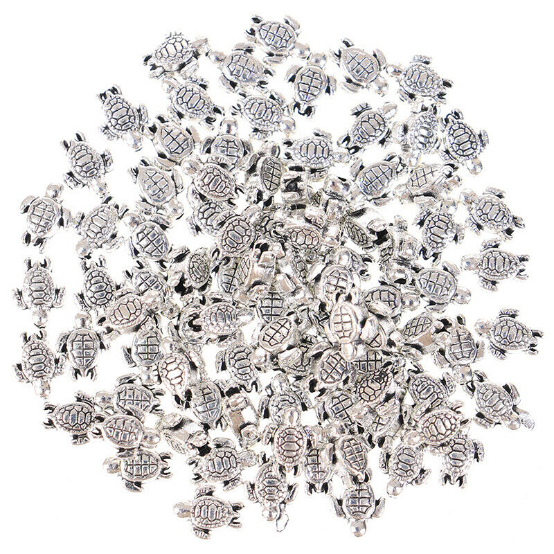 80pcs 9*7mm Tortoise Beads Pendant Charms For Jewelry Making DIY Accessor.l8