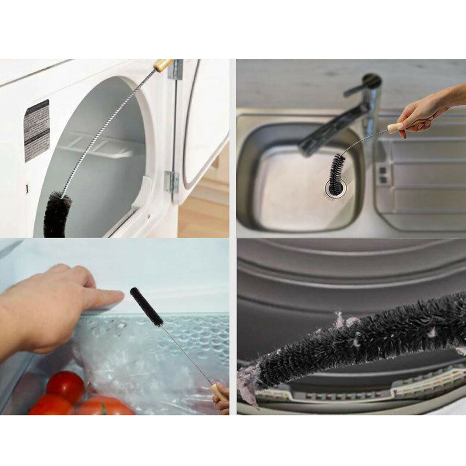 Long Sewer Cleaning Brush Bendable Kitchen Tub Clog Remover Hair Catcher